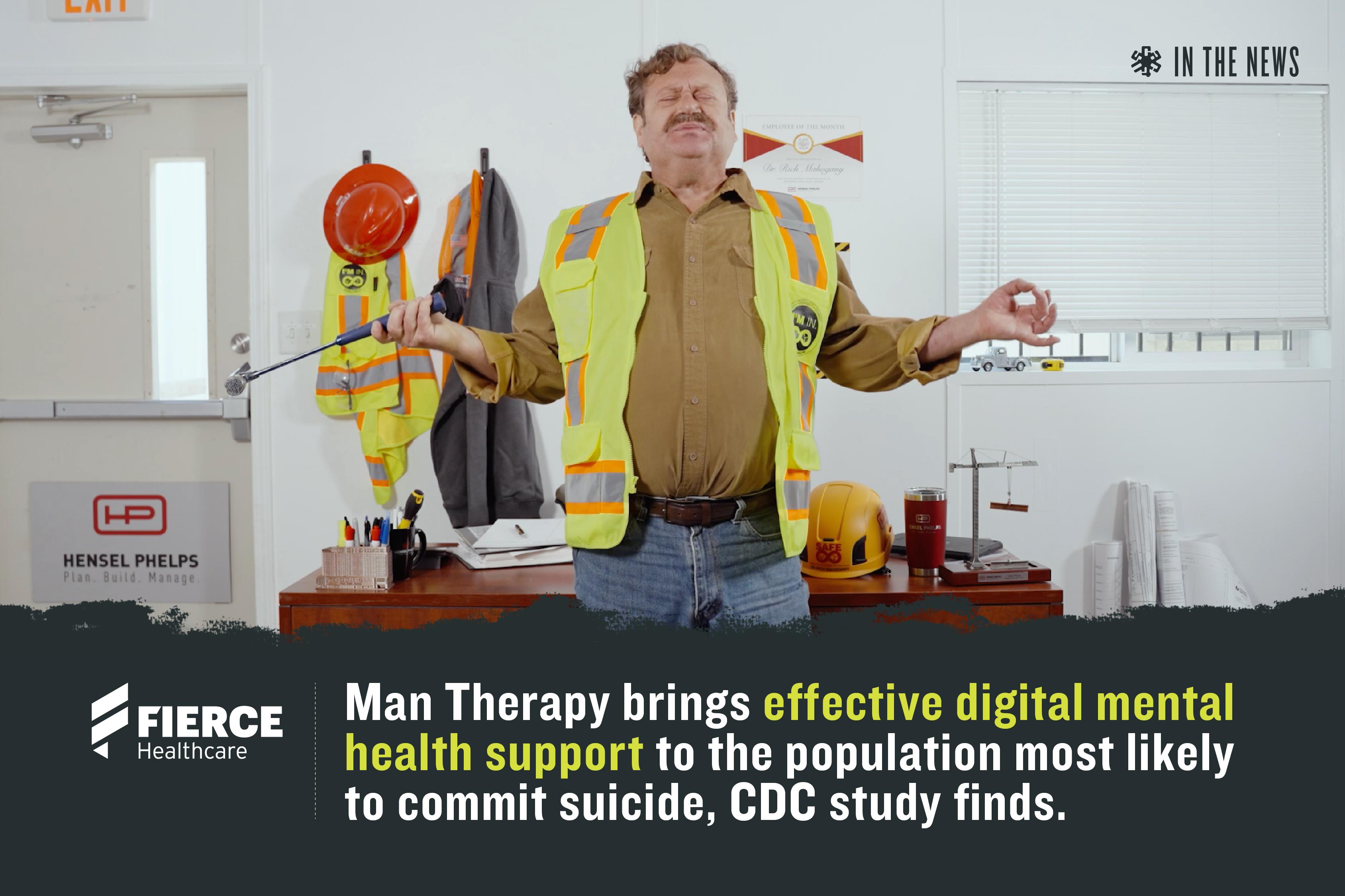 Man Therapy brings effective digital mental health support to the population most likely to commit suicide, CDC study finds